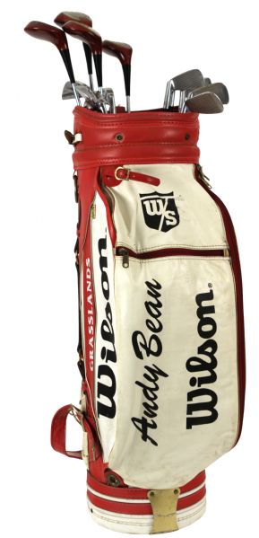 1984-85 Andy Bean Match Used Golf Bag w/12 Clubs & Style Match 
