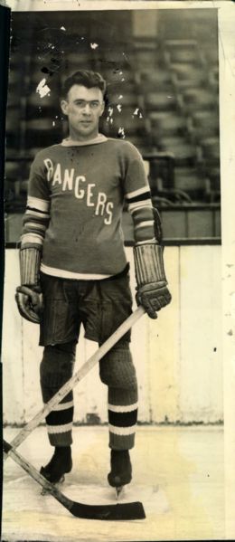 1927 Bill Cook New York Rangers Original 4" x 9" Photo (MEARS LOA)