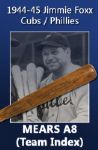 1944-45 Jimmie Foxx Cubs / Phillies H&B Louisville Slugger Professional Model Game Used Team Index Bat (MEARS A8)