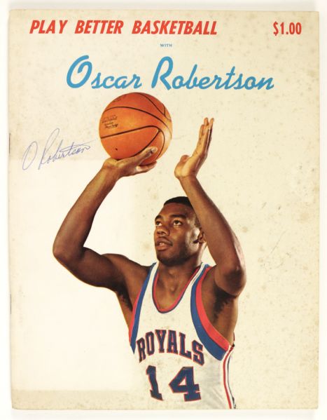 1964 Oscar Robertson Cincinnati Royals Signed Play Better Basketball Magazine  With Period Signature - JSA 