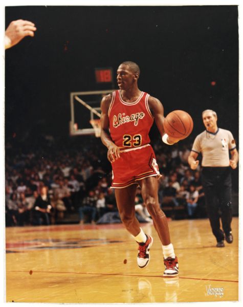 1984 Michael Jordan Chicago Bulls Collection - 11" x 14" Original Photo The Sporting News Cover & 2 Cards