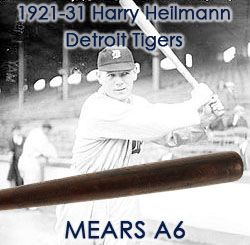 1921-31 Harry Heilmann Tigers/Reds H&B Louisville Slugger Professional Model Game Used Bat (MEARS A6)
