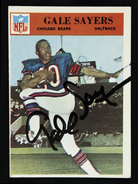 1966 Philadelphia Gale Sayers Chicago Bears Signed Card (JSA)