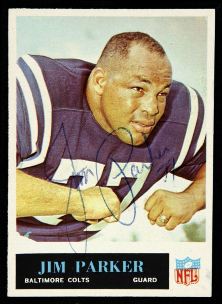 1965 Philadelphia Jim Parker Baltimore Colts Signed Card (JSA)