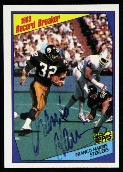 1984 Topps Franco Harris Pittsburgh Steelers Signed Card (JSA)