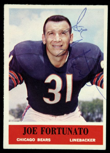 1964 Philadelphia Joe Fortunato Chicago Bears Signed Card (JSA)