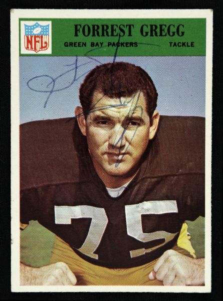 1966 Philadelphia Forrest Gregg Green Bay Packers Signed Card (JSA)