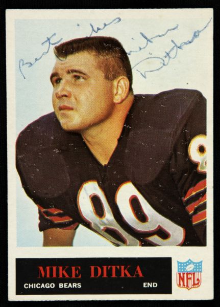 1965 Philadelphia Mike Ditka Chicago Bears Signed Card (JSA)