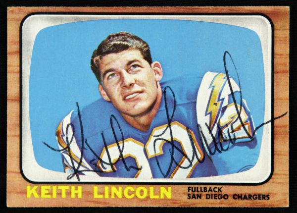 1965 Topps Keith Lincoln San Diego Chargers Signed Card (JSA)