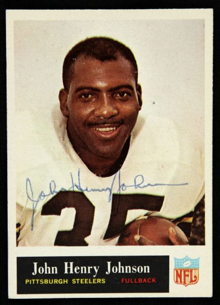 1965 Philadelphia John Henry Johnson Pittsburgh Steelers Signed Card (JSA)