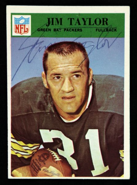 1966 Philadelphia Jim Taylor Green Bay Packers Signed Card (JSA)