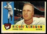 1960 Topps Richie Ashburn Chicago Cubs Signed Card (JSA)