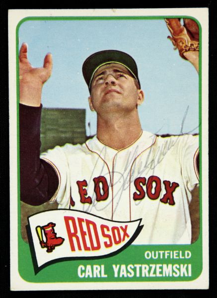 1965 Topps Carl Yastrzemski Boston Red Sox Signed Card (JSA)