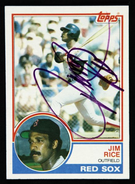 1983 Topps Jim Rice Boston Red Sox Signed Cad (JSA)