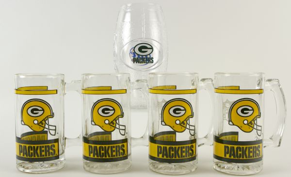1970s-80s Green Bay Packers Collector Glassware - Lot of 25