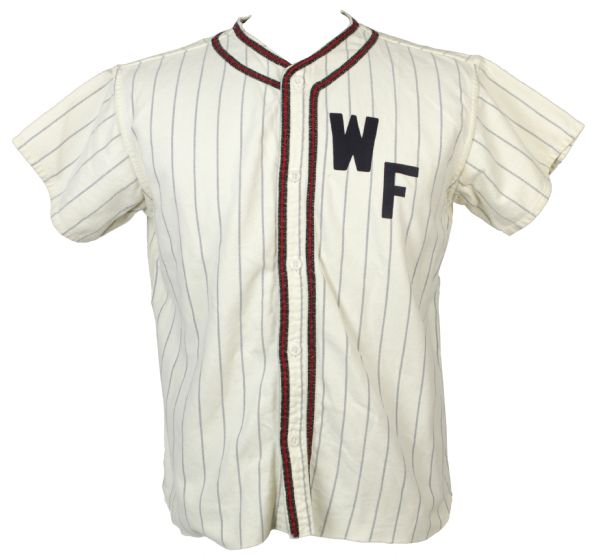 1960s WF #17 Pinstriped Flannel Baseball Jersey w/ Empire Tag