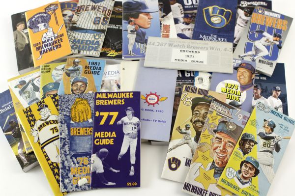 1969-2011 Seattle Pilots/Milwaukee Brewers Media Guide Collection - Lot of 43 (Nearly Complete)