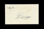 1960s Gil Hodges Brooklyn Dodgers Signed 3" x 5" Notecard (JSA)