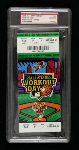2006 MLB Home Run Derby & All Star Workout Day Slabbed Ticket (PSA)