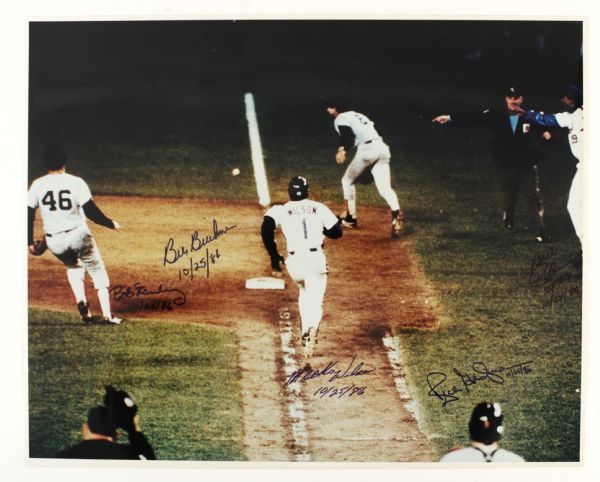 1986 New York Mets vs. Boston Red Sox World Series Game 6 Signed 16" x 20" Photo w/ Bill Buckner, Mookie Wilson & More (JSA) 