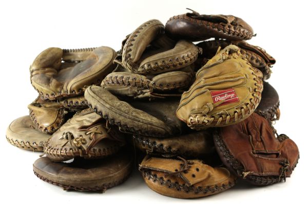 1930s-80s Store Model Player Endorsed Catcher Mitts w/ Berra, Campanella, Dickey, Bench, Fisk & More - Lot of 45