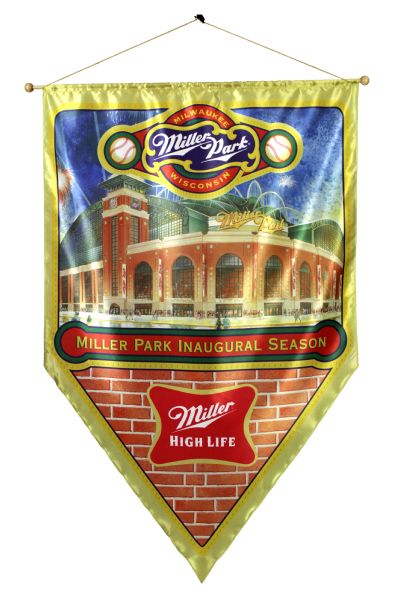 2001 Milwaukee Brewers Miller Park Inaugural Season 34" x 54" Flag