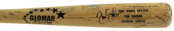 1997-04 Tim Salmon Anaheim Angels Signed Glomar Professional Model Game Used Bat (MEARS A9.5)