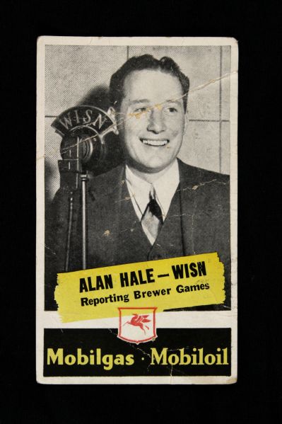 1937 Milwaukee Brewers AAA Baseball Schedule with B&W Photo of Radio Announcer Alan Hale