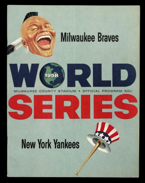 1958 Milwaukee Braves New York Yankees County Stadium World Series Game 1 Program Scored