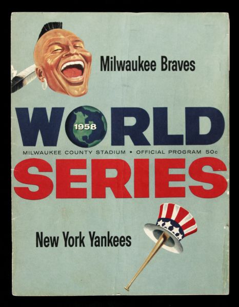 1958 Milwaukee Braves New York Yankees County Stadium World Series Game 1 Program & Ticket Stub