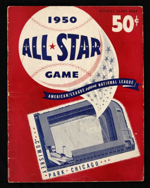 1950 All Star Game Program Scored Comiskey Park
