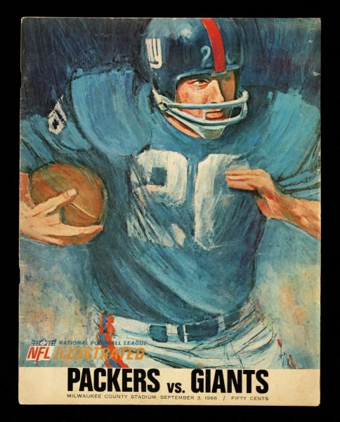 1966 Green Bay Packers New York Giants County Stadium Game Program & Ticket Stub