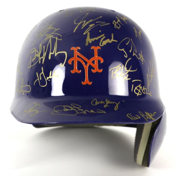 1990s late New York Mets Signed Batting Helmet w/ 30 + Autographs Including Mike Piazza, Mookie Wilson & More (MEARS LOA)