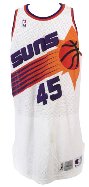 1993-94 A.C. Green Phoenix Suns Game Worn Home Jersey - MEARS A10 (Ed Borash Collection)