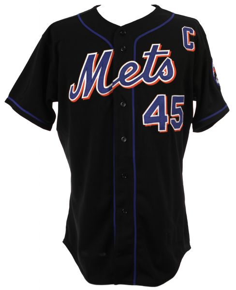 2003 John Franco New York Mets Game Worn Black Alternate Jersey (MEARS LOA)