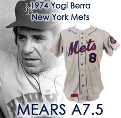 1974 Yogi Berra New York Mets Game Worn Road Jersey (MEARS A7.5)