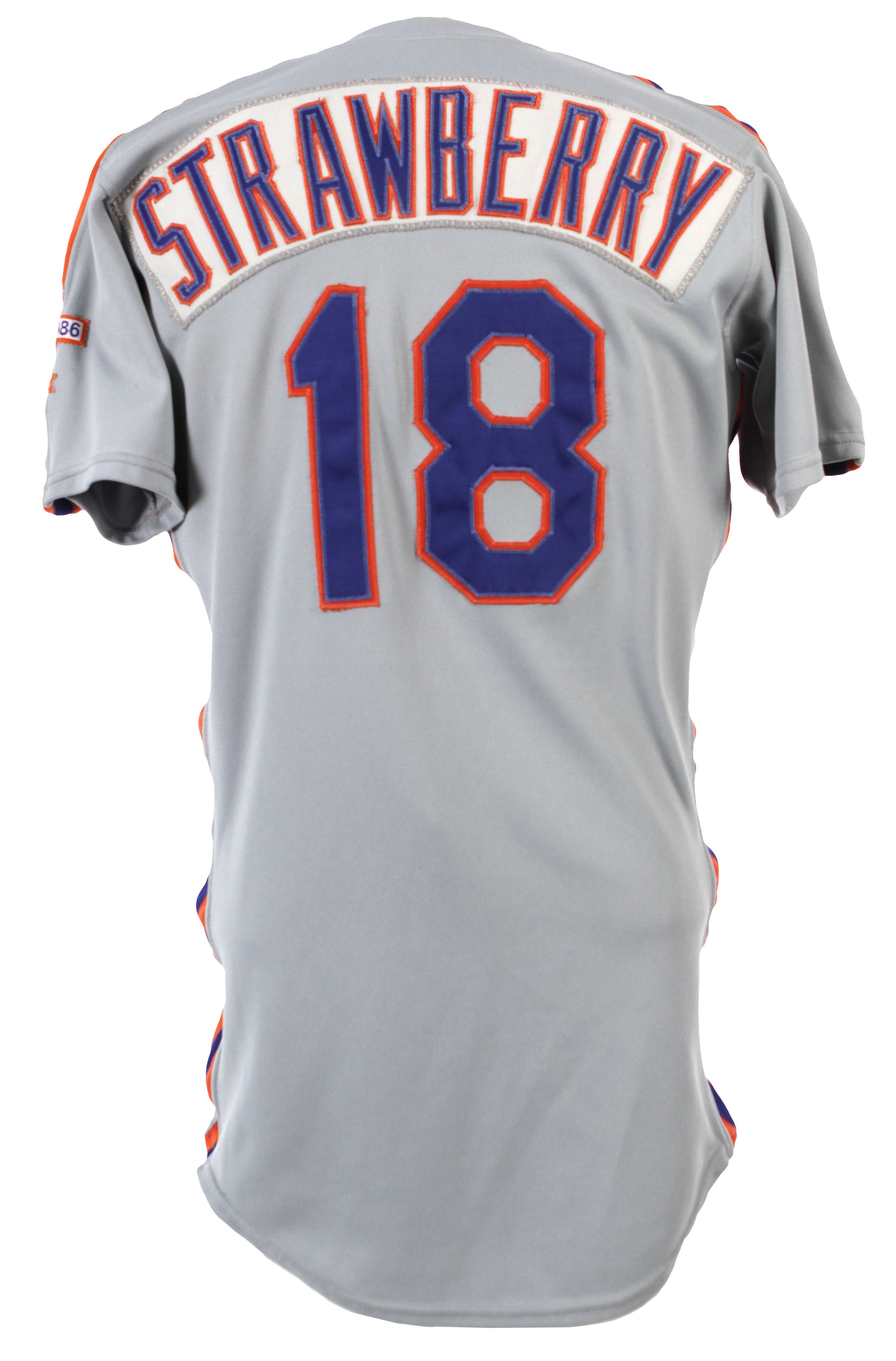 Lot Detail - 1986 Darryl Strawberry New York Mets Signed Road Jersey w/28 Signatures - JSA