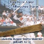1957 (only) Hank Aaron Milwaukee Braves H&B Louisville Slugger Professional Model Game Used Bat (MEARS A7.5) “Murder With A Blunt Instrument”
