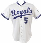1990 George Brett Kansas City Royals Game Worn Home Jersey (MEARS Auction LOA)