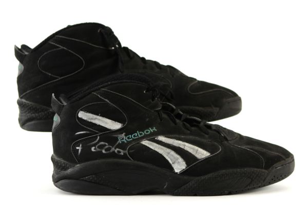1993-97 Dino Radja Boston Celtics Signed Game Worn Reebok Shoes - MEARS LOA (Ed Borash Collection)