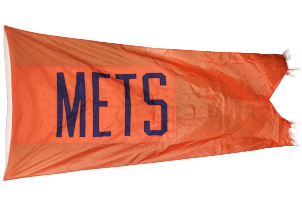 1980s New York & Mets 35" x 69" Stadium Flags - Lot of 2