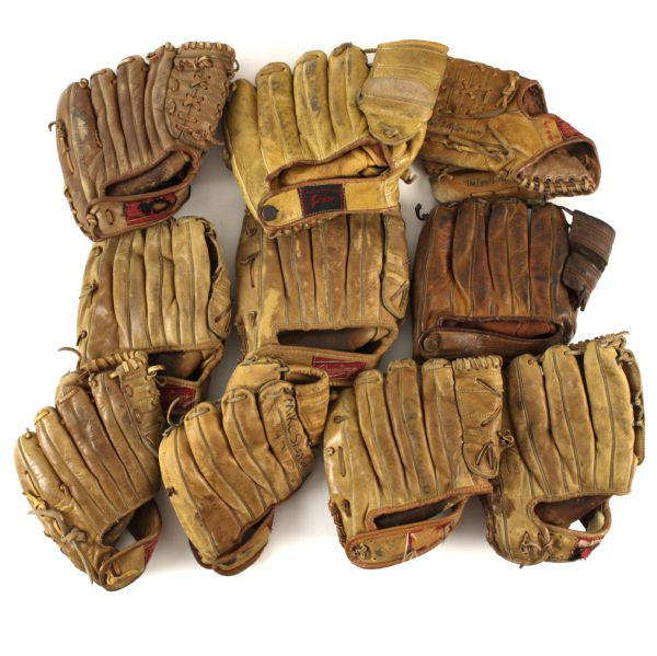 1950s-70s Mickey Mantle New York Yankees Store Model Player Endorsed Glove Collection - Lot of 19
