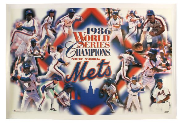 1986 New York Mets 25" x 37" World Series Champions Commemorative Poster