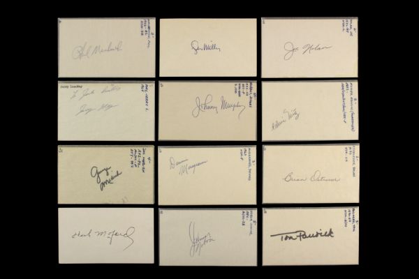 1960s-80s Signed Index Card & Baseball Card Collection - Lot of 100+ (MEARS LOA)