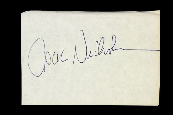 1980s Jack Nicholosn Signed 3.5" x 5" Sheet (JSA)
