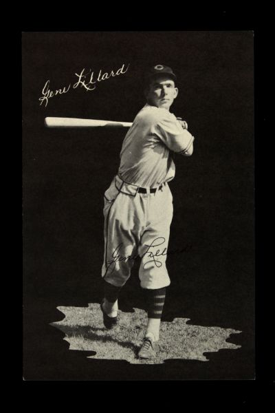 1939 Gene Lillard Chicago Cubs Signed 6" x 9" Photo Card (JSA)