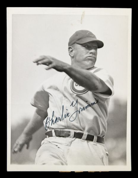1944-49 Charlie Grimm Chicago Cubs Signed 6" x 8" Original Photo (JSA)