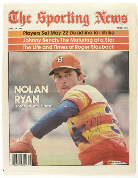 1980 Nolan Ryan Houston Astros Signed The Sporting News (JSA)