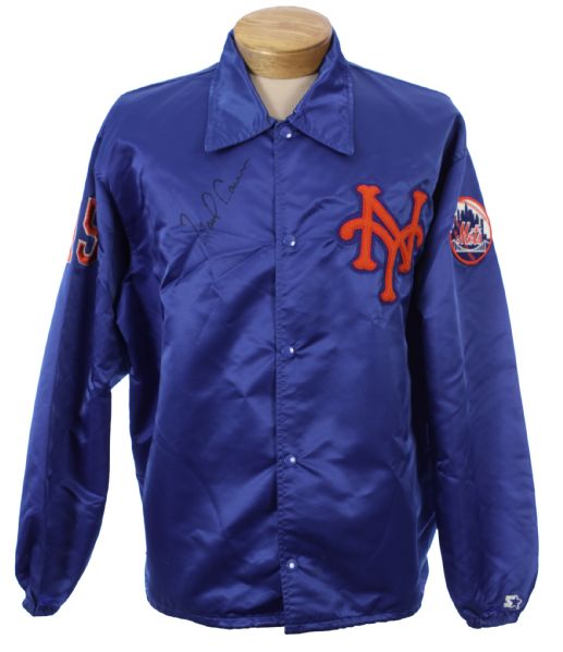 1990-91 Mark Carreon New York Mets Signed Game Worn Warm Up Jacket (MEARS LOA)