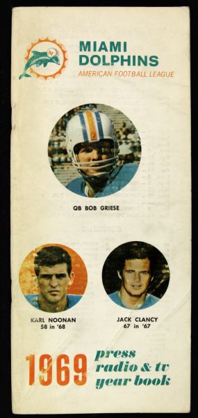 1969-85 Football Media Guide - 1969 Dolphins USFL Arizona Outlaws & 1984 CFL (Lot of 3 Total)
